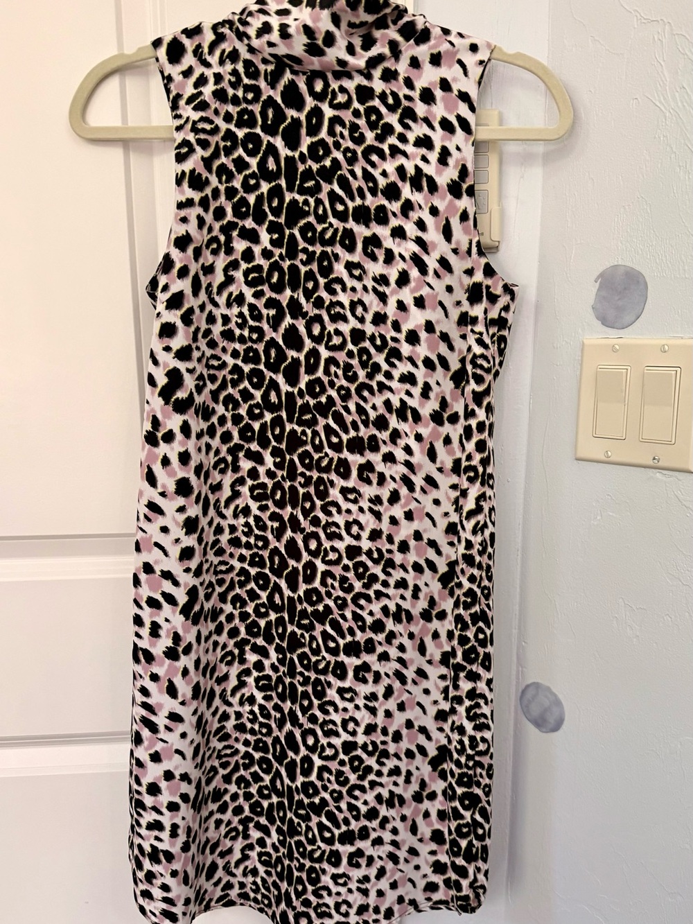 Topshop Pink and Black Leopard Print Sleeveless Dress